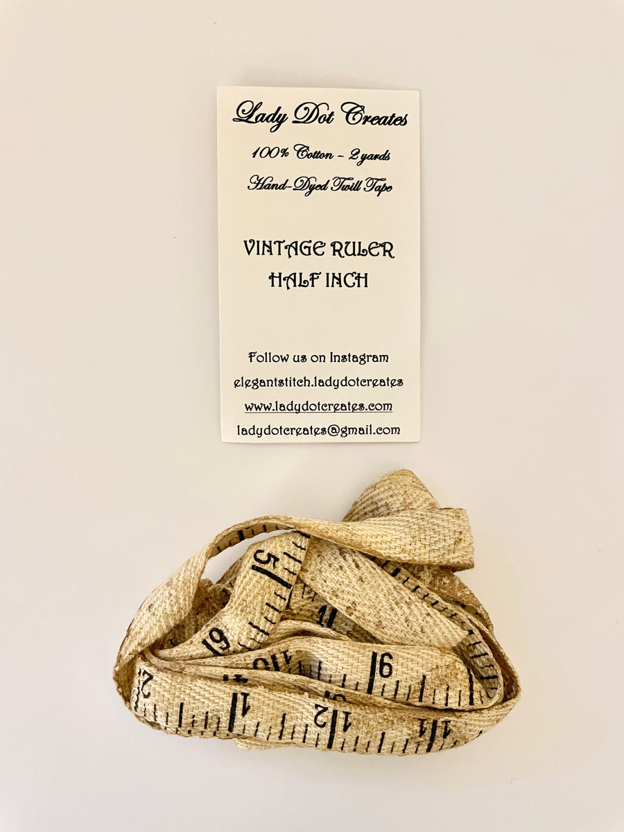 Vintage Ruler Twill Tape by Lady Dot Creates Luminous Fiber Arts