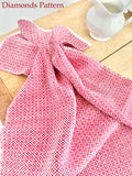 Cranberries & Cream Towels Diamond/Trellis "Seconds"